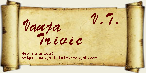 Vanja Trivić vizit kartica